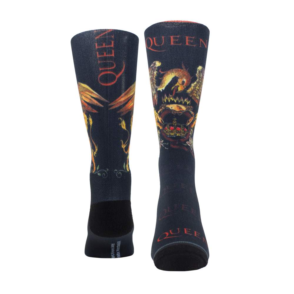 Queen - Full Color Crest Dye Sub Socks - Black